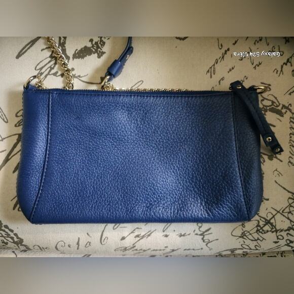 Kate Spade ♠️Wellesley Blue Byrd Leather Shoulder Bag Gold Chain NWOT - Picture 2 of 5